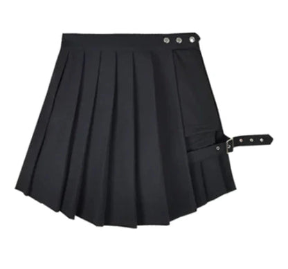 Gothic Punk High Waist Pleated Skirt with Shorts (One) Daylight Burnout Creations
