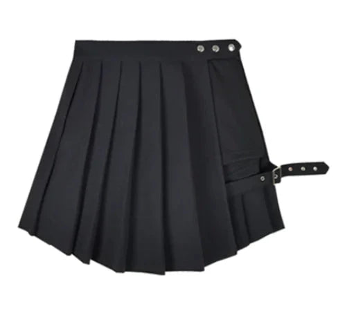 Gothic Punk High Waist Pleated Skirt with Shorts (One) Daylight Burnout Creations