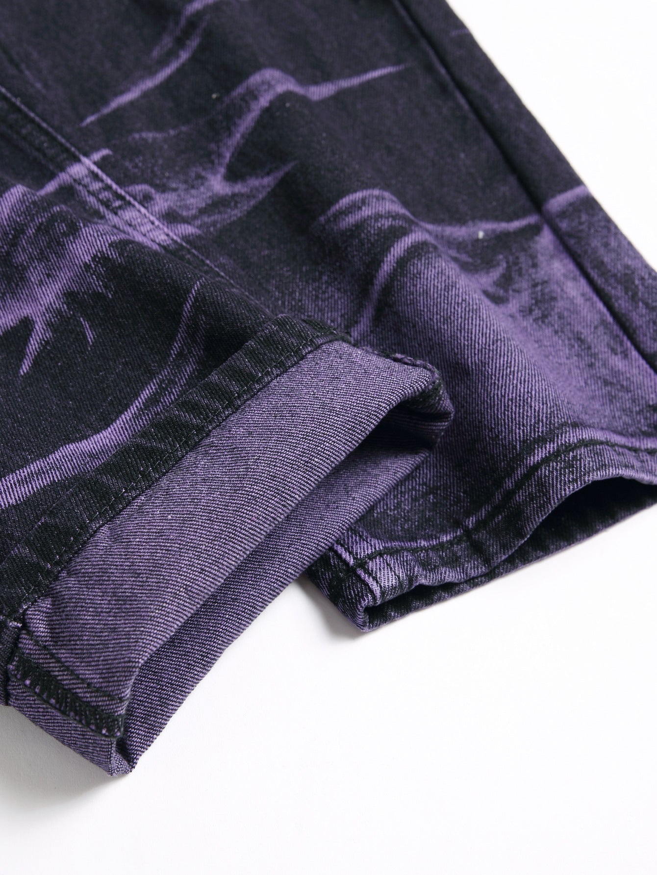 Purple and Black Ripped Denim Trousers Daylight Burnout Creations