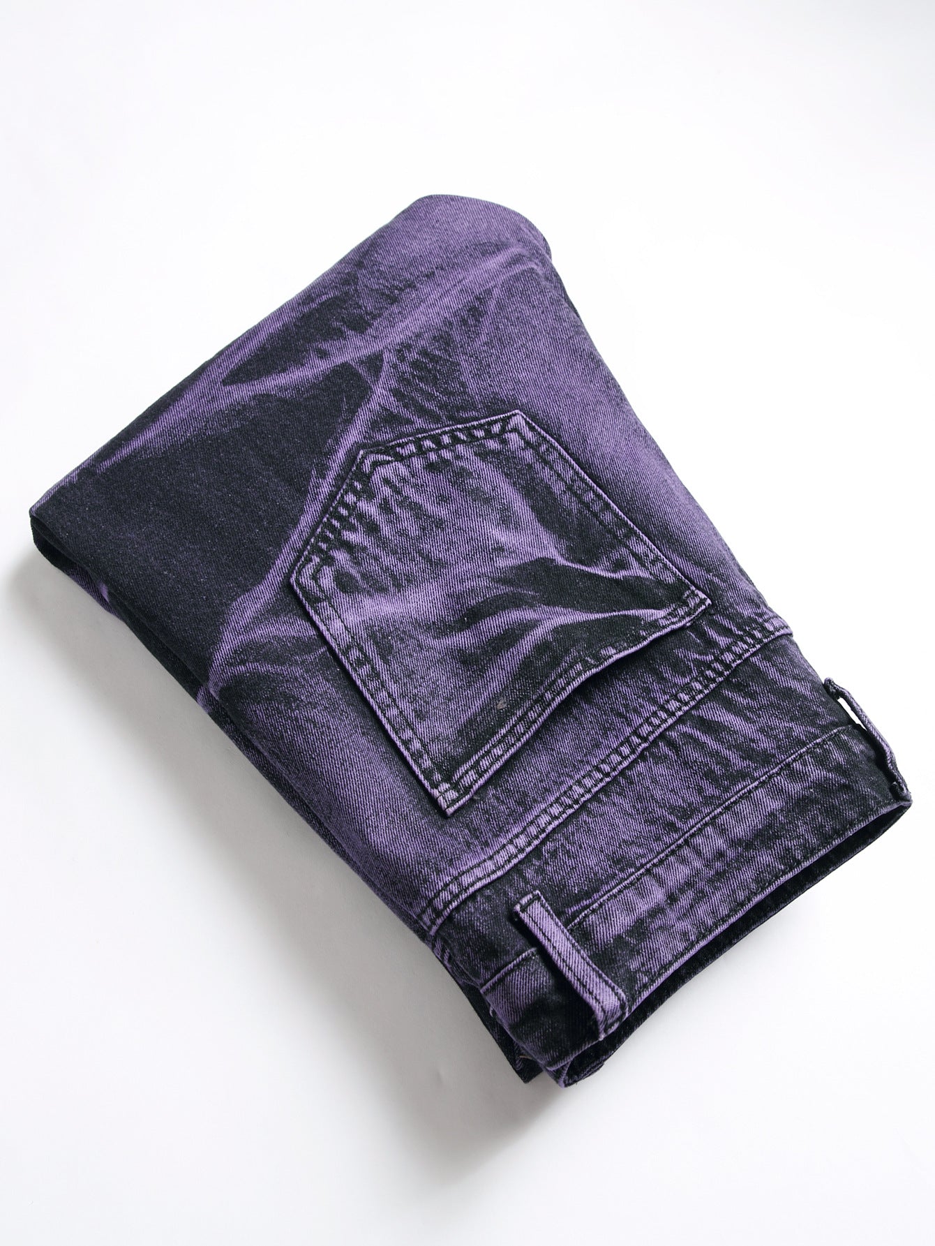 Purple and Black Ripped Denim Trousers Daylight Burnout Creations