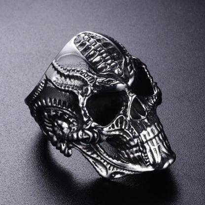 Titanium Steel Skull Punk Ring for Men Daylight Burnout Creations