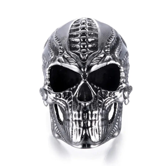 Titanium Steel Skull Punk Ring for Men Daylight Burnout Creations