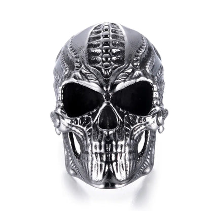 Titanium Steel Skull Punk Ring for Men