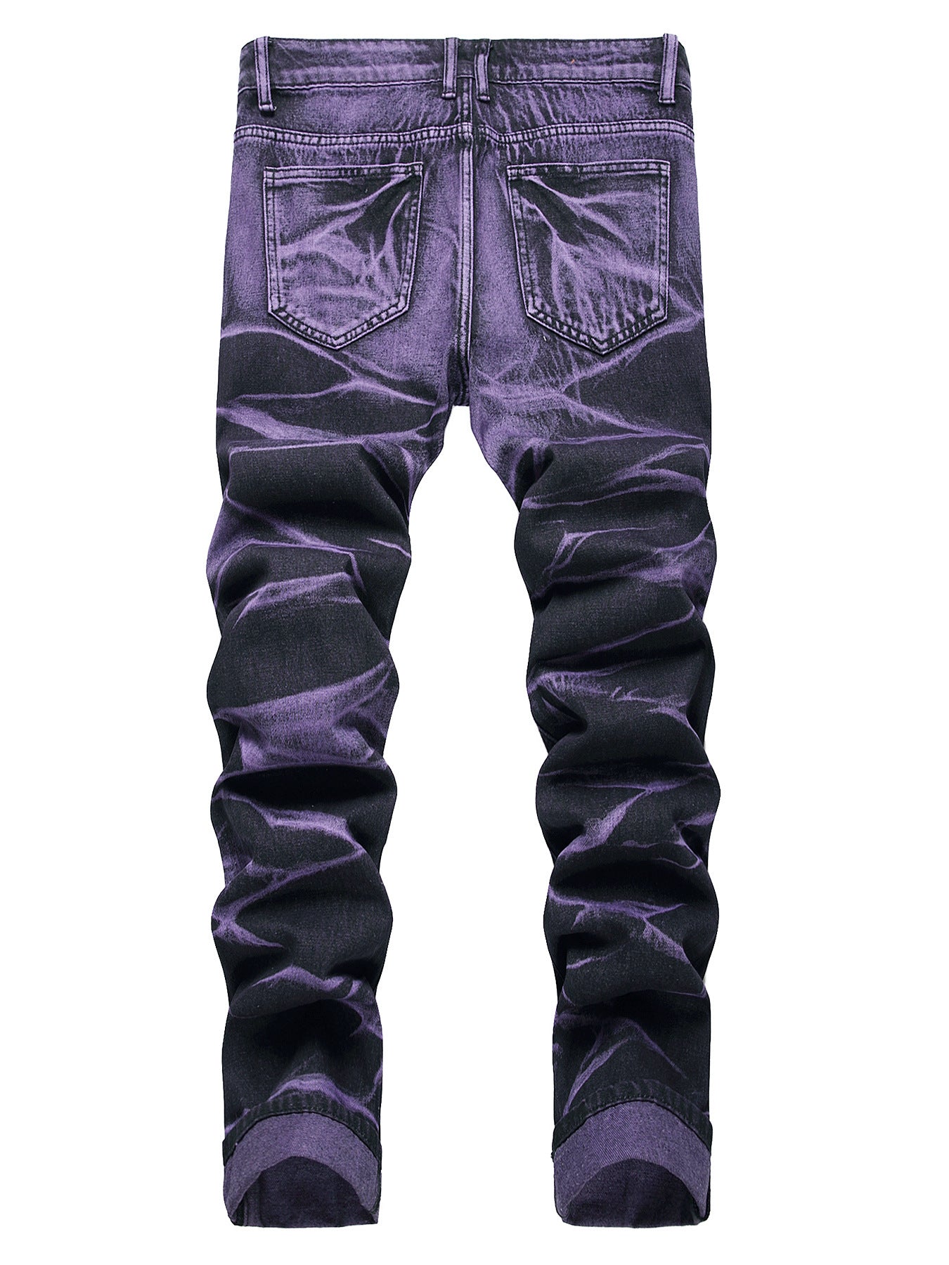 Purple and Black Ripped Denim Trousers Daylight Burnout Creations