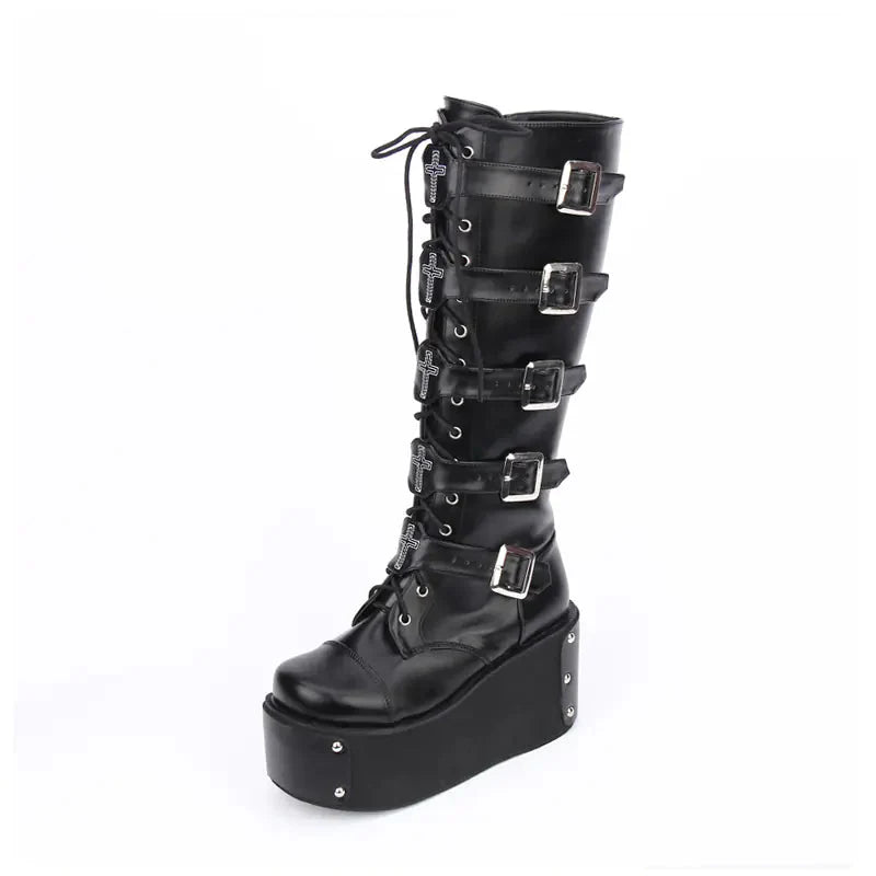 PUNK High-Top Platform Boots for Women 7008 Daylight Burnout Creations