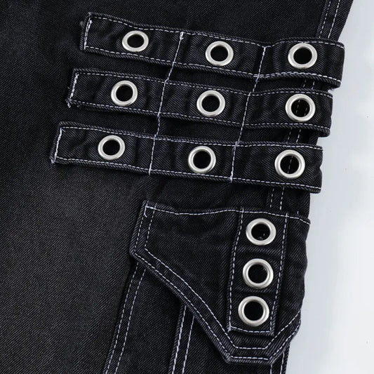 Punk Rock Cargo Jeans Men