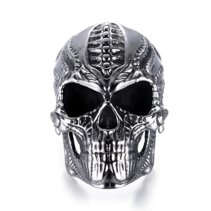 Titanium Steel Skull Punk Ring for Men Daylight Burnout Creations