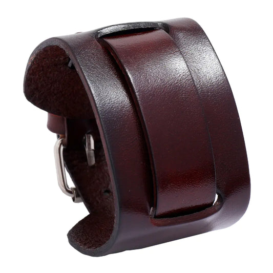 Retro Men's Leather Bracelet - Adjustable Punk Style