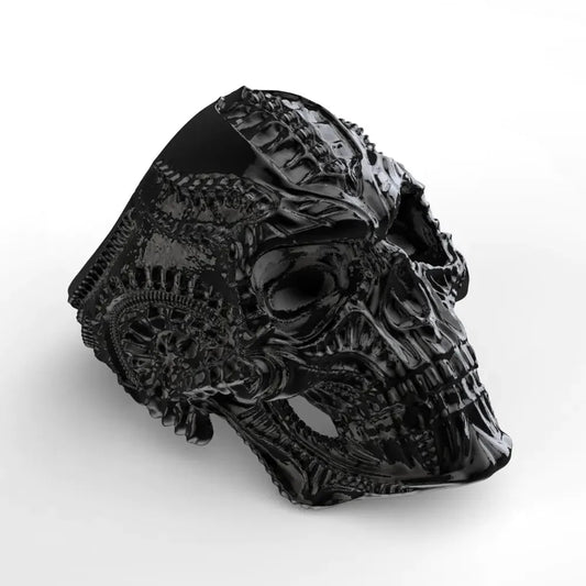 Titanium Steel Skull Punk Ring for Men Daylight Burnout Creations