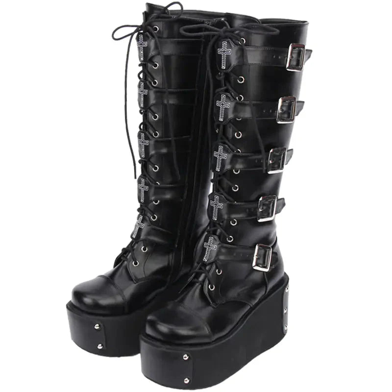 PUNK High-Top Platform Boots for Women 7008 Daylight Burnout Creations