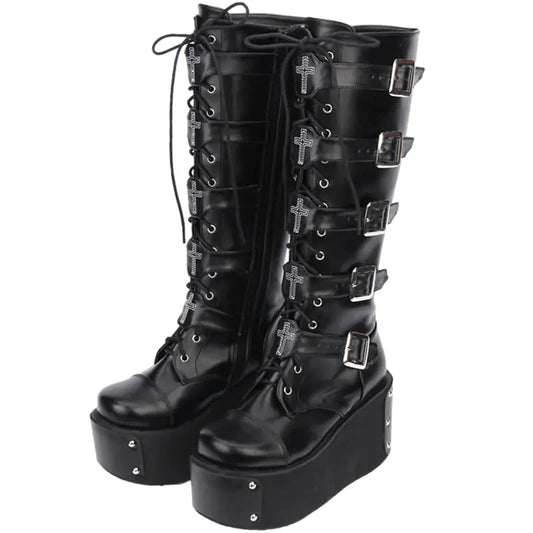 PUNK High-Top Platform Boots for Women 7008 Daylight Burnout Creations