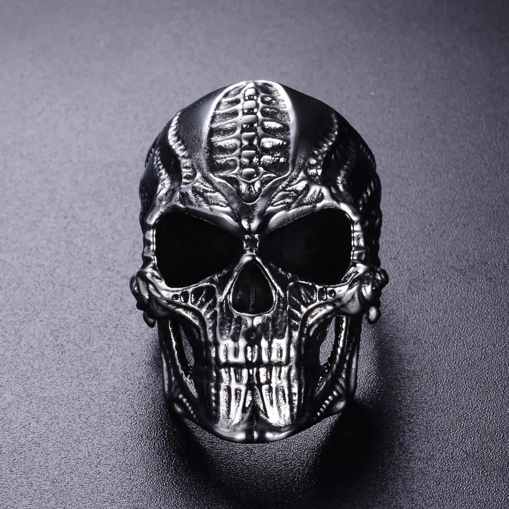 Titanium Steel Skull Punk Ring for Men