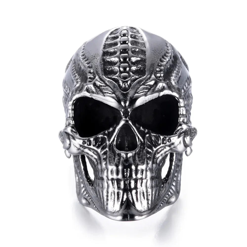 Titanium Steel Skull Punk Ring for Men Daylight Burnout Creations