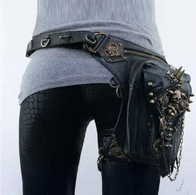 Women's Punk Shoulder Bag with Rivets