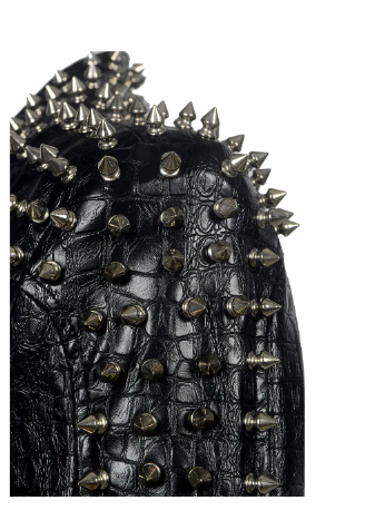 Women's Punk Leather Jacket with Studs