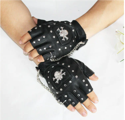 Fingerless spiked gloves