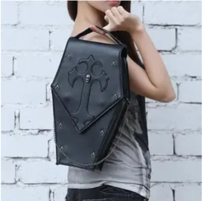 Goth Punk Rockabilly Coffin Purse/Backpack