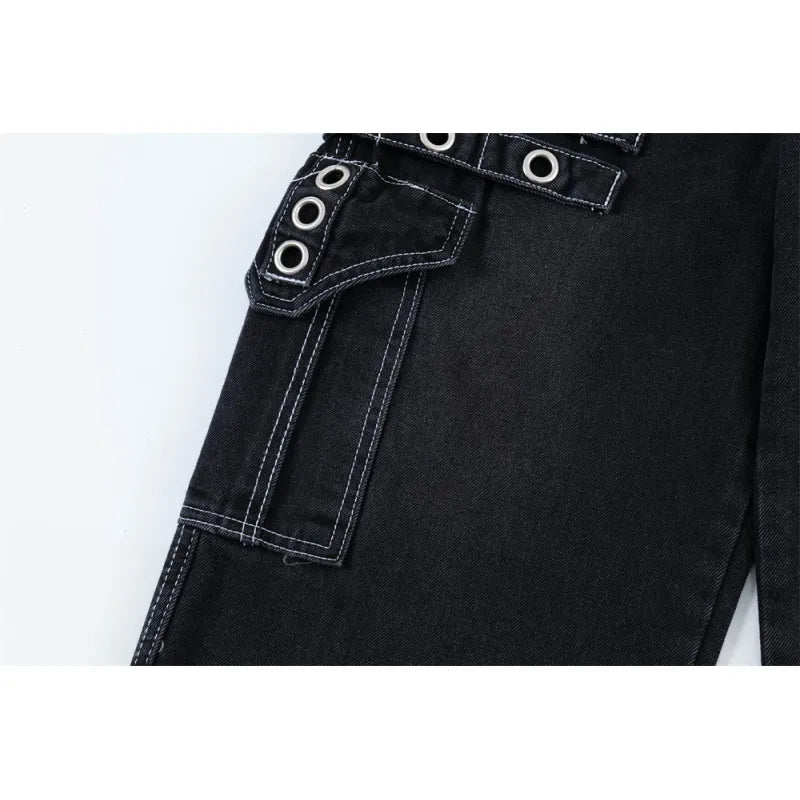 Punk Rock Cargo Jeans Men