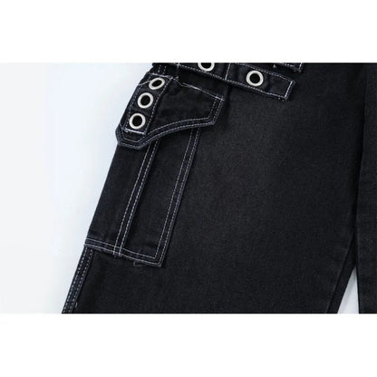 Punk Rock Cargo Jeans Men