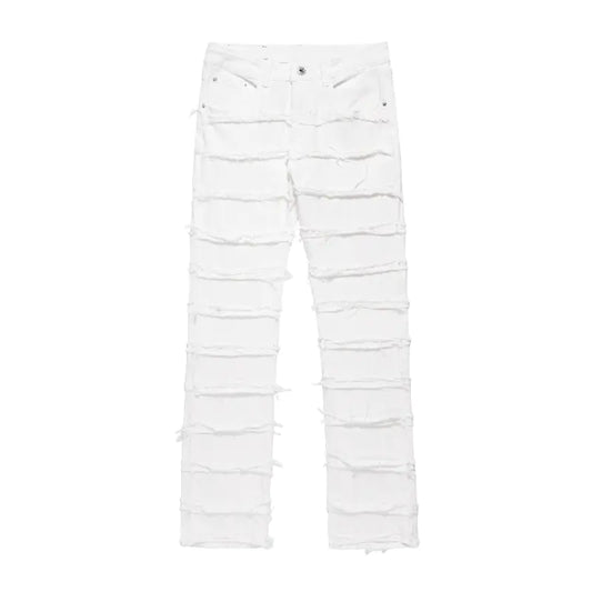 Layered Fringed Casual Fashion Denim Pants