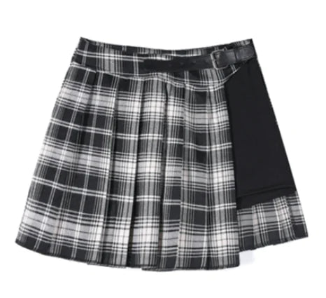 Gothic Punk High Waist Pleated Skirt with Shorts