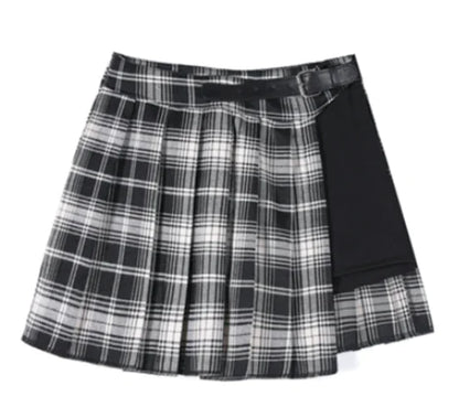 Gothic Punk High Waist Pleated Skirt with Shorts