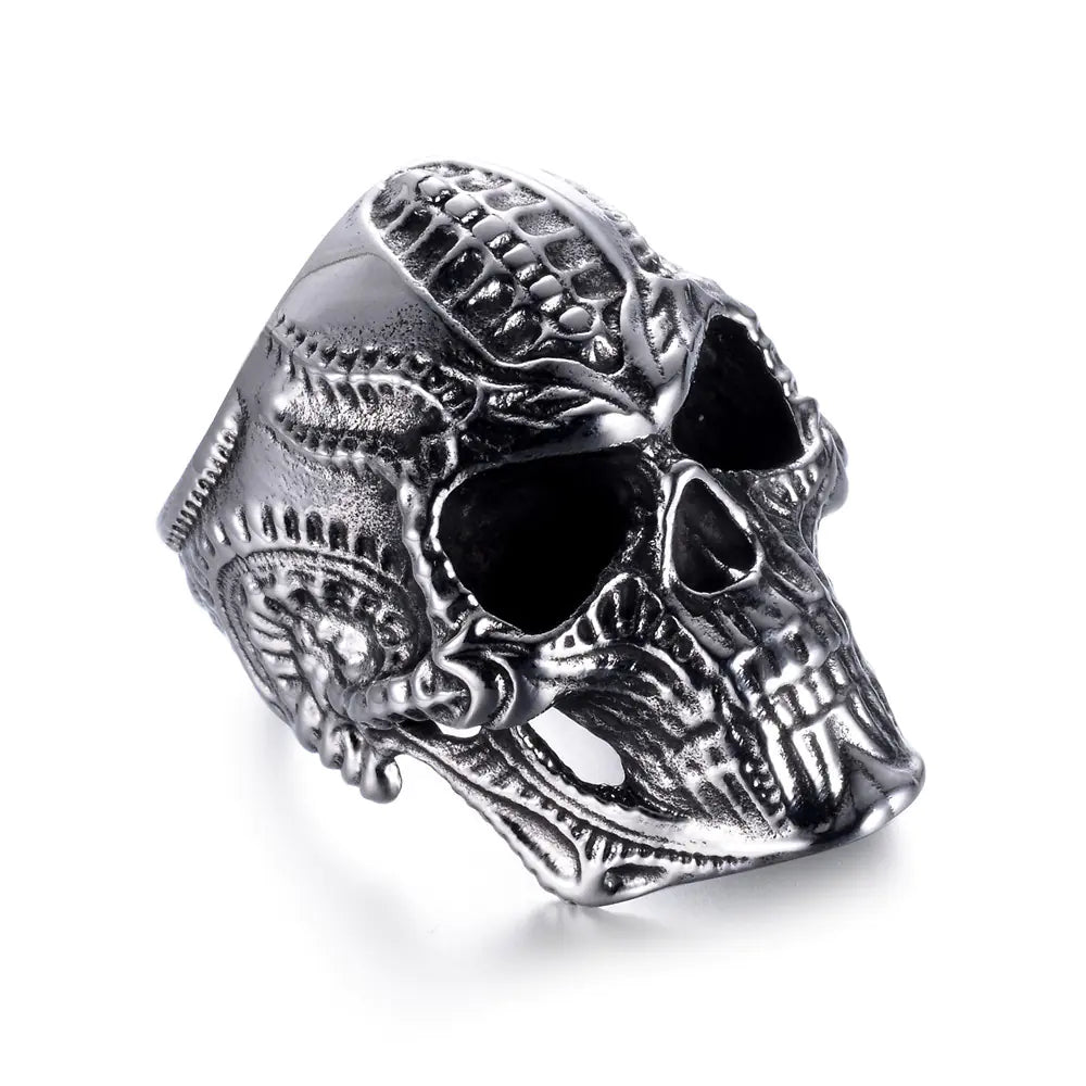 Titanium Steel Skull Punk Ring for Men
