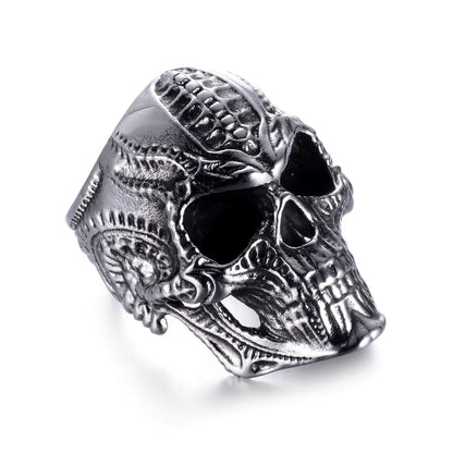 Titanium Steel Skull Punk Ring for Men