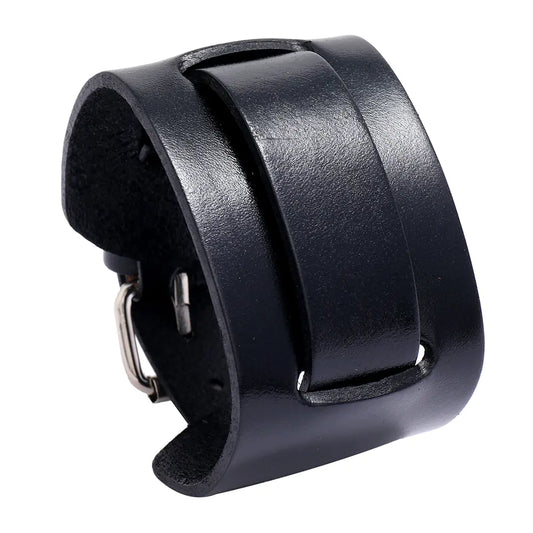 Retro Men's Leather Bracelet - Adjustable Punk Style