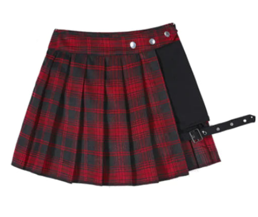 Gothic Punk High Waist Pleated Skirt with Shorts