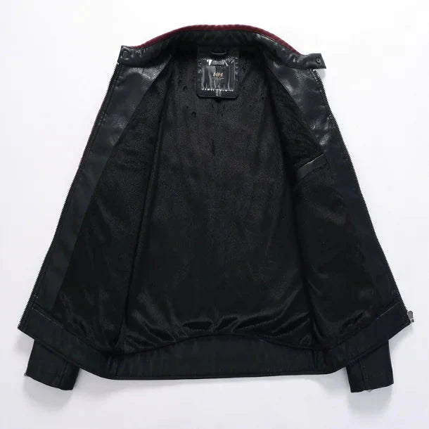 Men's PU Leather Punk Biker Jacket with Stand-up Collar Daylight Burnout Creations