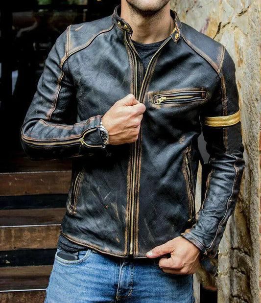 Men's Punk Style Leather Jacket
